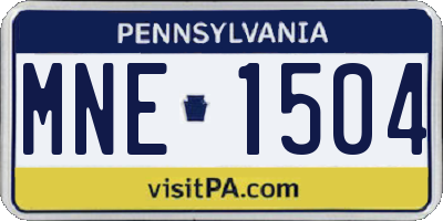 PA license plate MNE1504