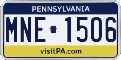 PA license plate MNE1506