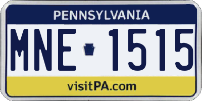 PA license plate MNE1515