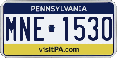 PA license plate MNE1530