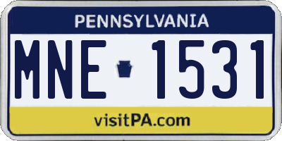 PA license plate MNE1531
