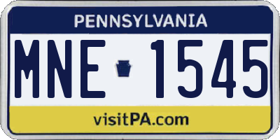 PA license plate MNE1545