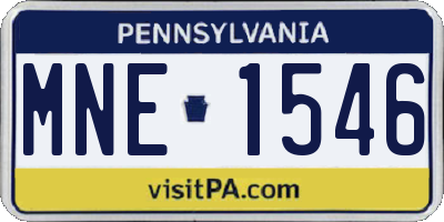 PA license plate MNE1546
