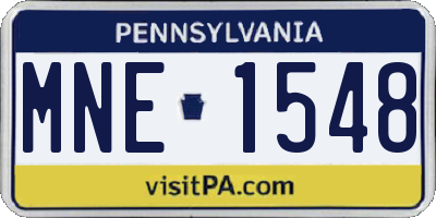 PA license plate MNE1548