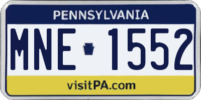 PA license plate MNE1552