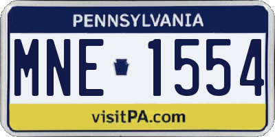 PA license plate MNE1554