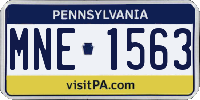 PA license plate MNE1563