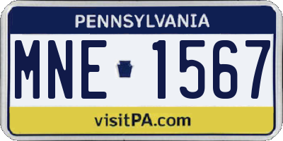 PA license plate MNE1567