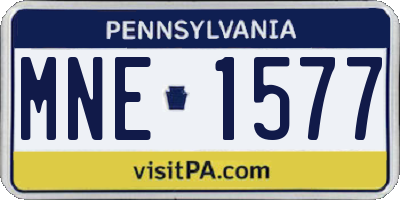 PA license plate MNE1577