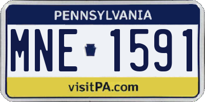 PA license plate MNE1591