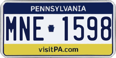 PA license plate MNE1598
