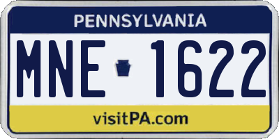 PA license plate MNE1622