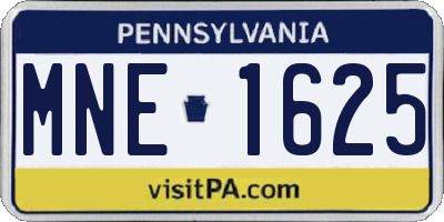 PA license plate MNE1625