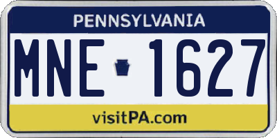 PA license plate MNE1627