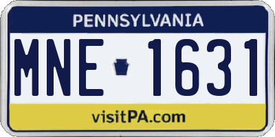 PA license plate MNE1631