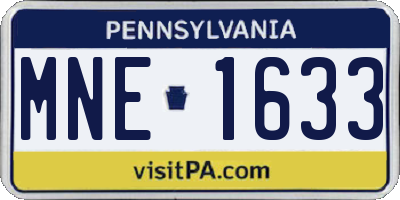 PA license plate MNE1633