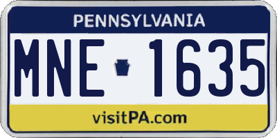 PA license plate MNE1635