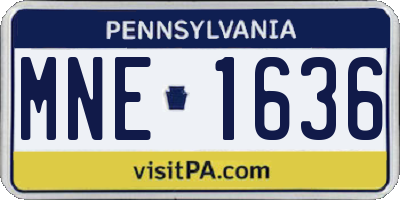 PA license plate MNE1636