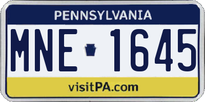 PA license plate MNE1645