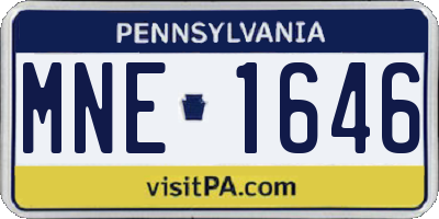 PA license plate MNE1646