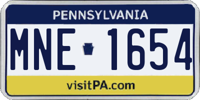 PA license plate MNE1654