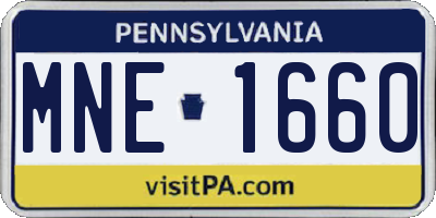 PA license plate MNE1660