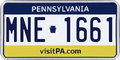 PA license plate MNE1661