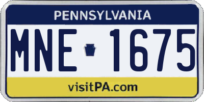 PA license plate MNE1675