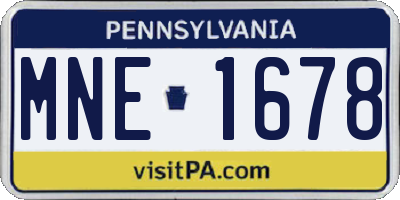 PA license plate MNE1678