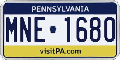 PA license plate MNE1680