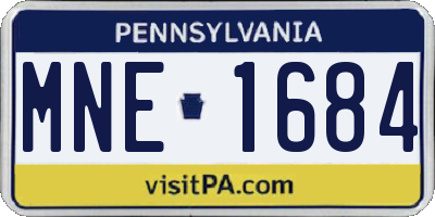 PA license plate MNE1684