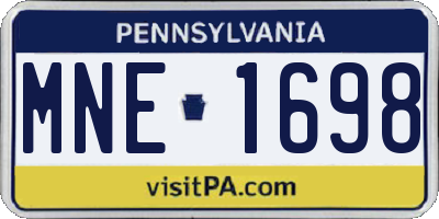 PA license plate MNE1698