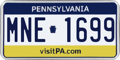 PA license plate MNE1699