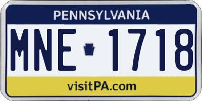 PA license plate MNE1718