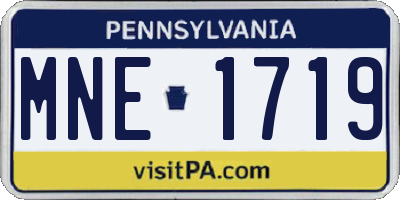 PA license plate MNE1719