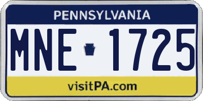 PA license plate MNE1725
