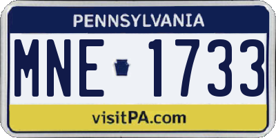 PA license plate MNE1733