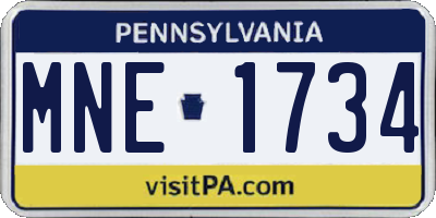 PA license plate MNE1734