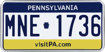 PA license plate MNE1736