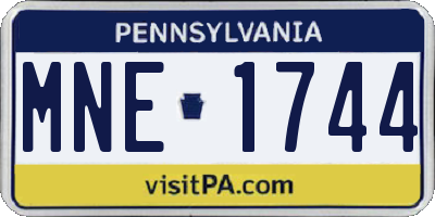 PA license plate MNE1744