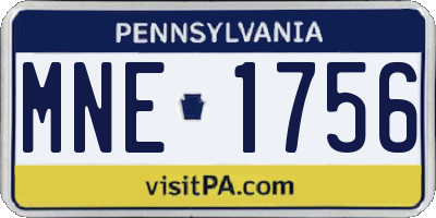 PA license plate MNE1756