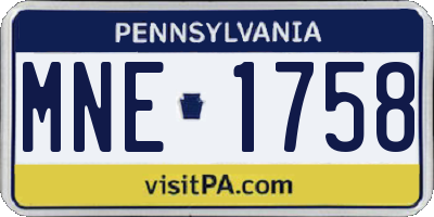 PA license plate MNE1758