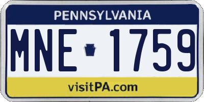 PA license plate MNE1759