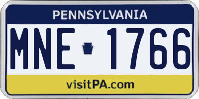 PA license plate MNE1766