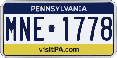 PA license plate MNE1778