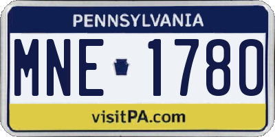 PA license plate MNE1780