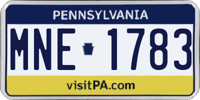 PA license plate MNE1783