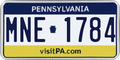 PA license plate MNE1784