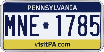 PA license plate MNE1785