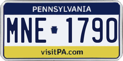 PA license plate MNE1790